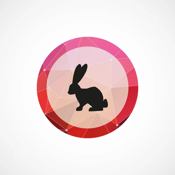 Cercle de lapin triangle rose fond ico — Image vectorielle