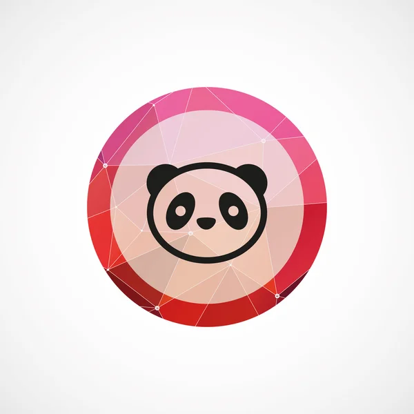 Panda cirkel rosa triangel bakgrund ico — Stock vektor