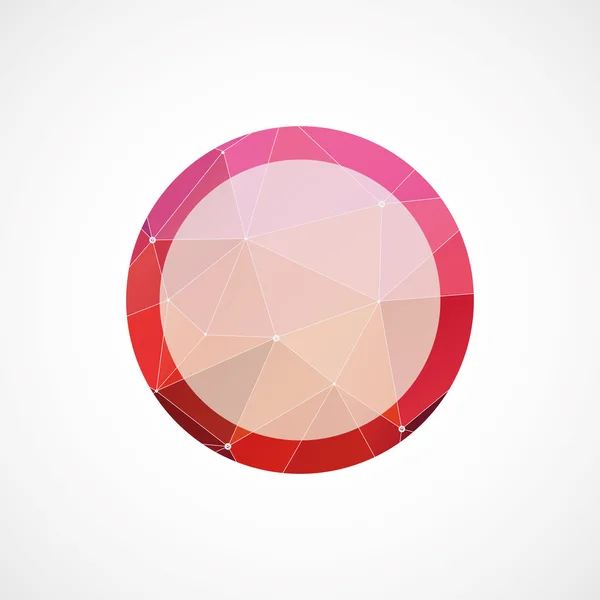 Cerchio rosa triangolo sfondo ico — Vettoriale Stock