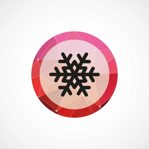 Snöflinga cirkel rosa triangel bakgrund ico — Stock vektor