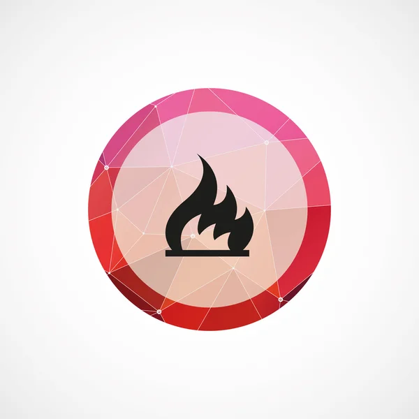 Fuego círculo rosa triángulo fondo ico — Vector de stock
