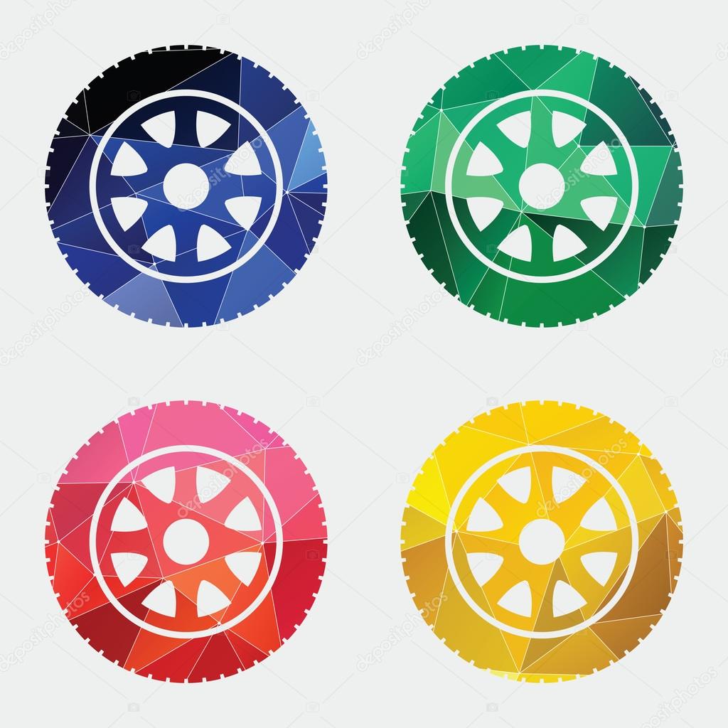 car wheel icon Abstract Triangle