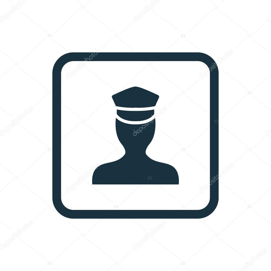 policeman icon Rounded squares butto