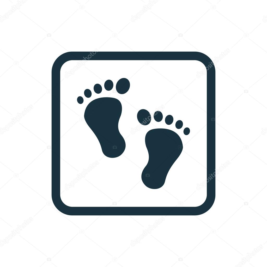 footprints icon Rounded squares butto