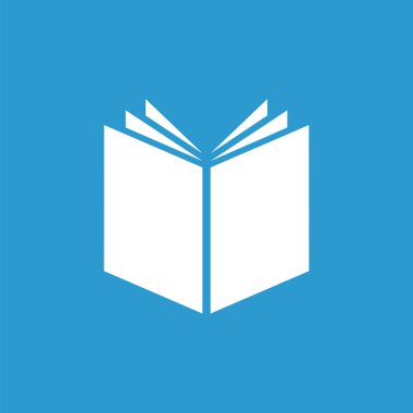 kitap simgesini, izole, mavi adam üzerinde beyaz