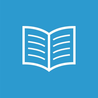 kitap simgesini, izole, mavi adam üzerinde beyaz