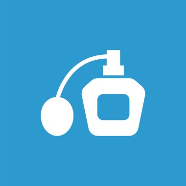 parfüm simgesi, izole, mavi adam üzerinde beyaz