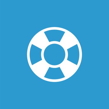 Lifebuoy simgesi, izole, mavi adam üzerinde beyaz