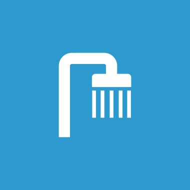 Duş simgesi, izole, mavi adam üzerinde beyaz