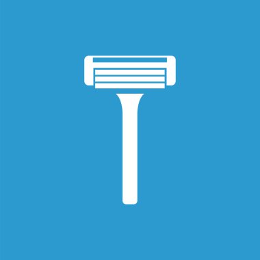 ustura simgesi, izole, mavi adam üzerinde beyaz