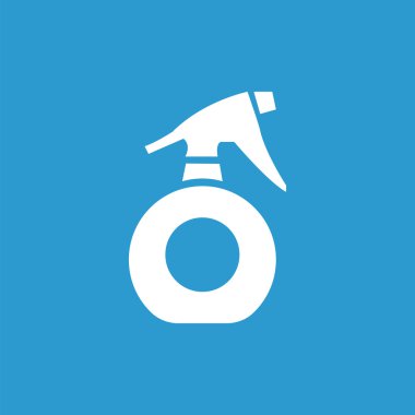 püskürtücü simgesi, izole, mavi adam üzerinde beyaz