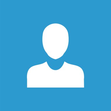 iş avatar anahat simgesini, izole, beyaz mavi backgr üzerinde