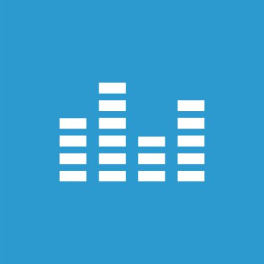 Equalizer'ı simgesi, izole, mavi adam üzerinde beyaz