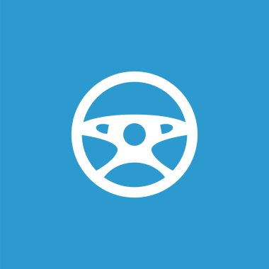 araba tekerlek simgesi, izole, mavi adam üzerinde beyaz