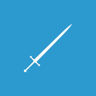 kılıç kutsal kişilerin resmi, izole, mavi adam üzerinde beyaz