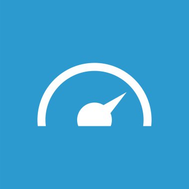 hız göstergesi simgesi, izole, mavi adam üzerinde beyaz