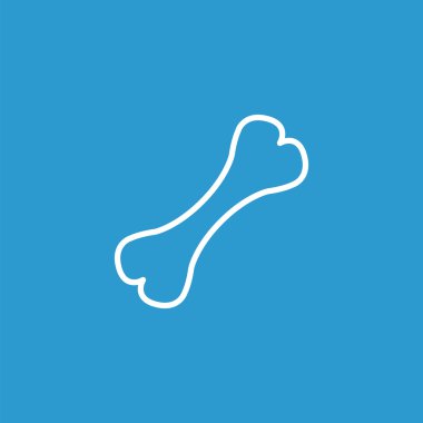 kemik anahat simgesini, izole, mavi adam üzerinde beyaz