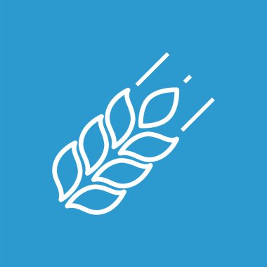 Tarım anahat simgesini, izole, mavi zemin üzerine beyaz