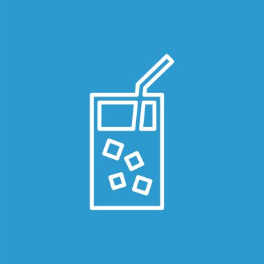 kokteyl anahat simgesini, izole, mavi adam üzerinde beyaz