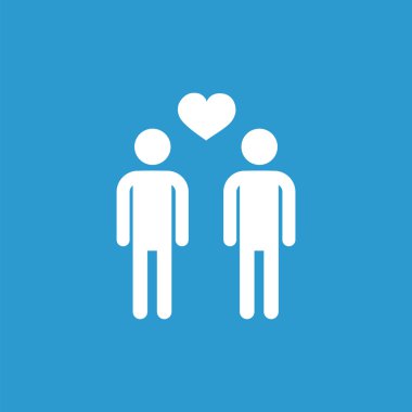 gay ikonu, izole, mavi adam üzerinde beyaz