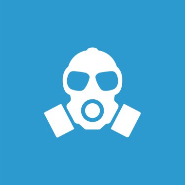 Solunum anahat simgesini, izole, mavi adam üzerinde beyaz