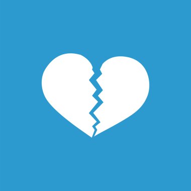 kırık kalp simgesi, izole, mavi adam üzerinde beyaz