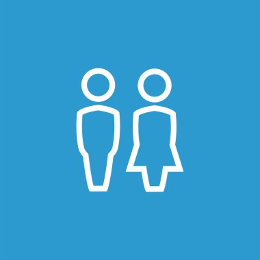 kız ve erkek simgesi, izole, mavi adam üzerinde beyaz