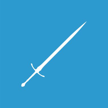 kılıç kutsal kişilerin resmi, izole, mavi adam üzerinde beyaz