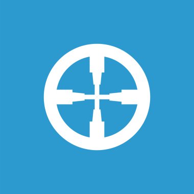 optik görüş anahat simgesini, izole, beyaz mavi backgrou üzerinde