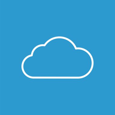 bulut anahat simgesini, izole, mavi adam üzerinde beyaz