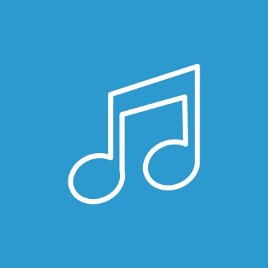müzik anahat simgesini, izole, mavi adam üzerinde beyaz