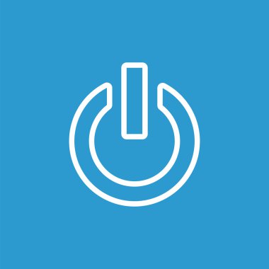 Anahat simgesini, izole, mavi adam üzerinde beyaz güç