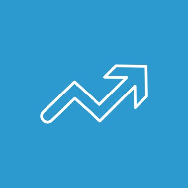 Anahat simgesini, izole, beyaz mavi adam üzerinde yukarı ok