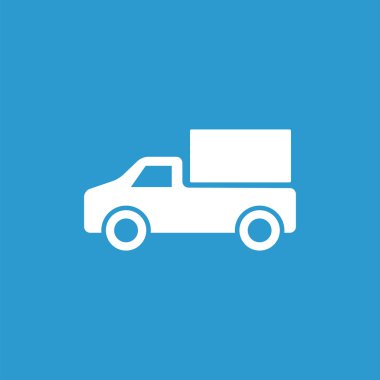 kamyon simgesi, izole, mavi adam üzerinde beyaz