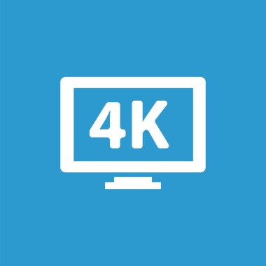 4 k tv simgesi, izole, mavi adam üzerinde beyaz