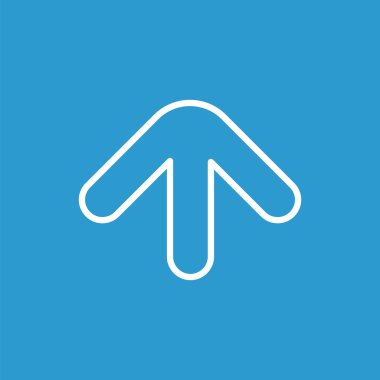 ok anahat simgesi, izole, mavi adam üzerinde beyaz