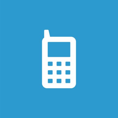 hareket eden telefon simgesi, izole, mavi adam üzerinde beyaz