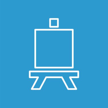 şövale anahat simgesini, izole, mavi adam üzerinde beyaz