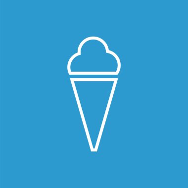 dondurma anahat simgesini, izole, mavi adam üzerinde beyaz