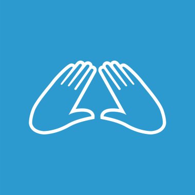 Masaj anahat simgesini, izole, mavi adam üzerinde beyaz