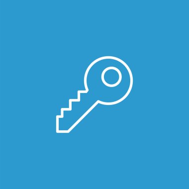 Önemli Anahat simgesini, izole, mavi adam üzerinde beyaz