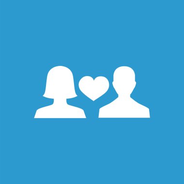 erkek ve kadın simgesi, izole, mavi adam üzerinde beyaz