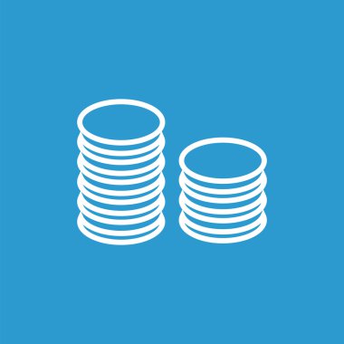 Anahat simgesini, izole, beyaz mavi adam üzerinde sikke simge