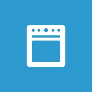 Ocak simgesi, izole, mavi adam üzerinde beyaz