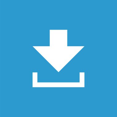 Düğme simgesi, izole, beyaz mavi adam üzerinde download