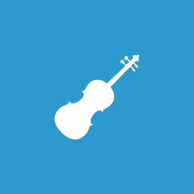 Müzik aleti simgesi, izole, mavi adam üzerinde beyaz