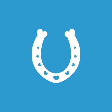 At nalı simgesi, izole, mavi adam üzerinde beyaz