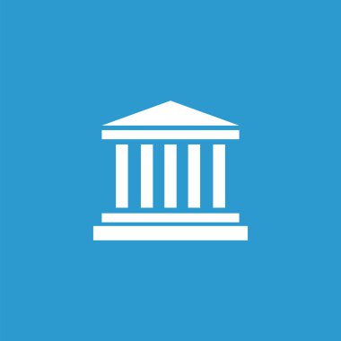 simge, izole, mavi adam üzerinde beyaz bina