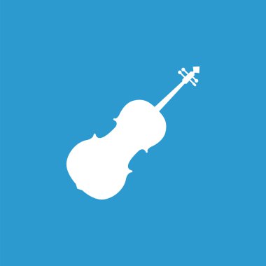 Müzik aleti simgesi, izole, mavi adam üzerinde beyaz