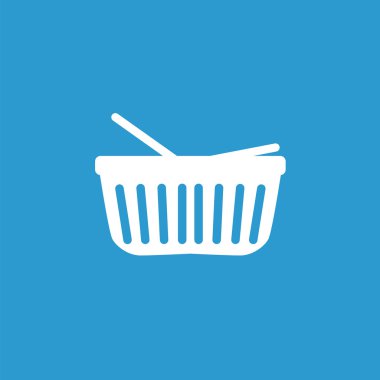 sepet simgesi, izole, beyaz mavi adam üzerinde alışveriş